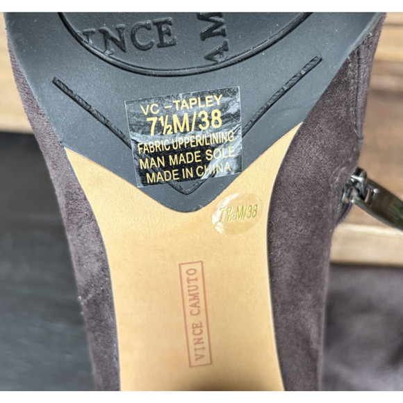 NWOT Vince Camuto Madolee Over the Knee Boot Taupe Grey Suede Side Zip US 7.5 M - Picture 7 of 16